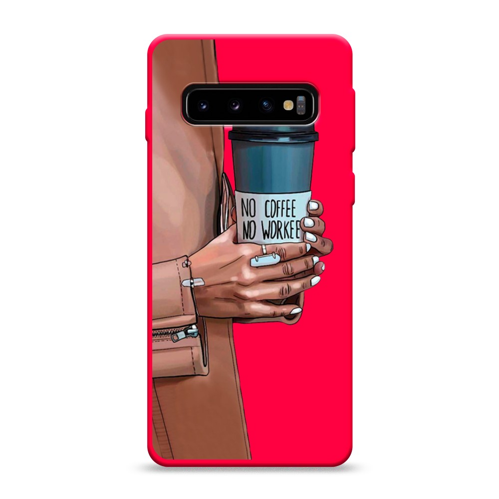 

Чехол Awog на Samsung Galaxy S10 "No coffee", Разноцветный, 27053-1