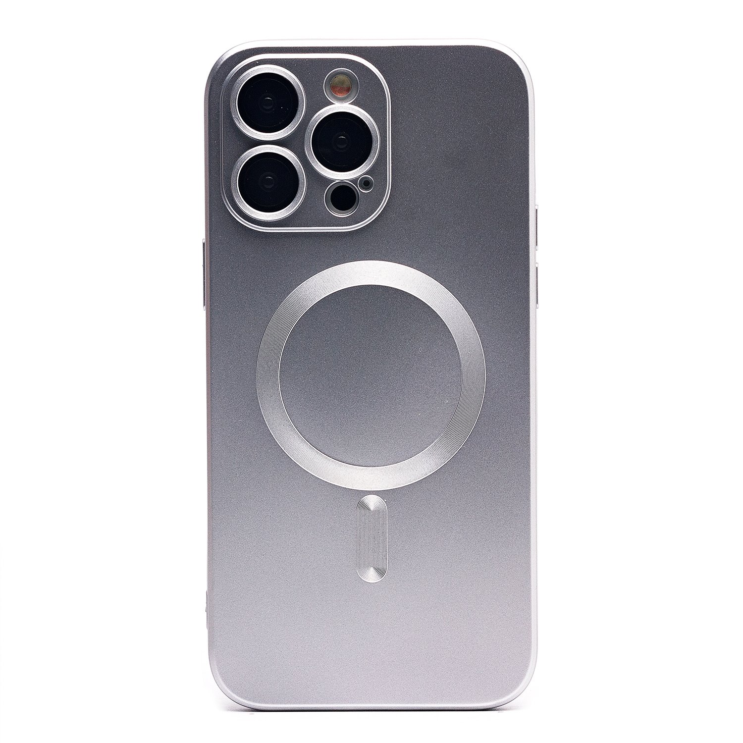 

Чехол для iPhone 14 Pro Max силиконовый Matte MagSafe серебристый