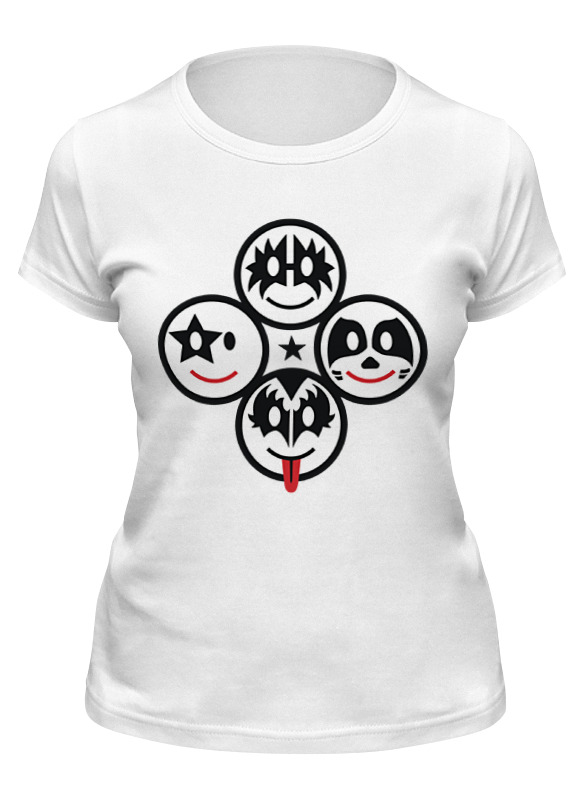

Футболка женская Printio Kiss (кисс) белая 2XL, Белый, Kiss (кисс)