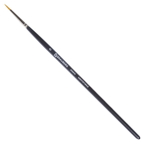 

Кисть художественная Brauberg Art Classic, синтетика жесткая, круглая, № 0, 200643, 10 шт, Черный