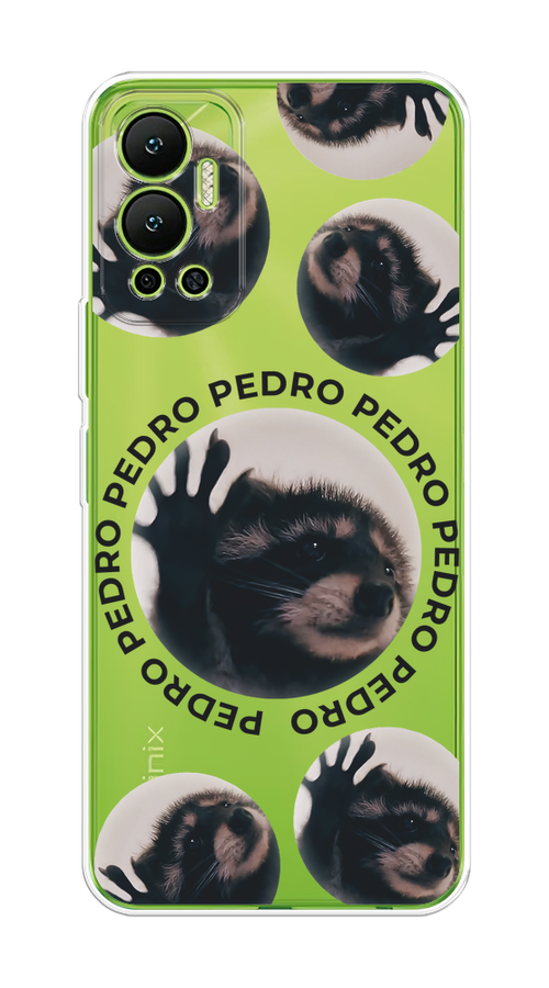 

Чехол на Infinix Hot 12 "Pedro енот", Черный;бежевый;прозрачный, 3101350-1