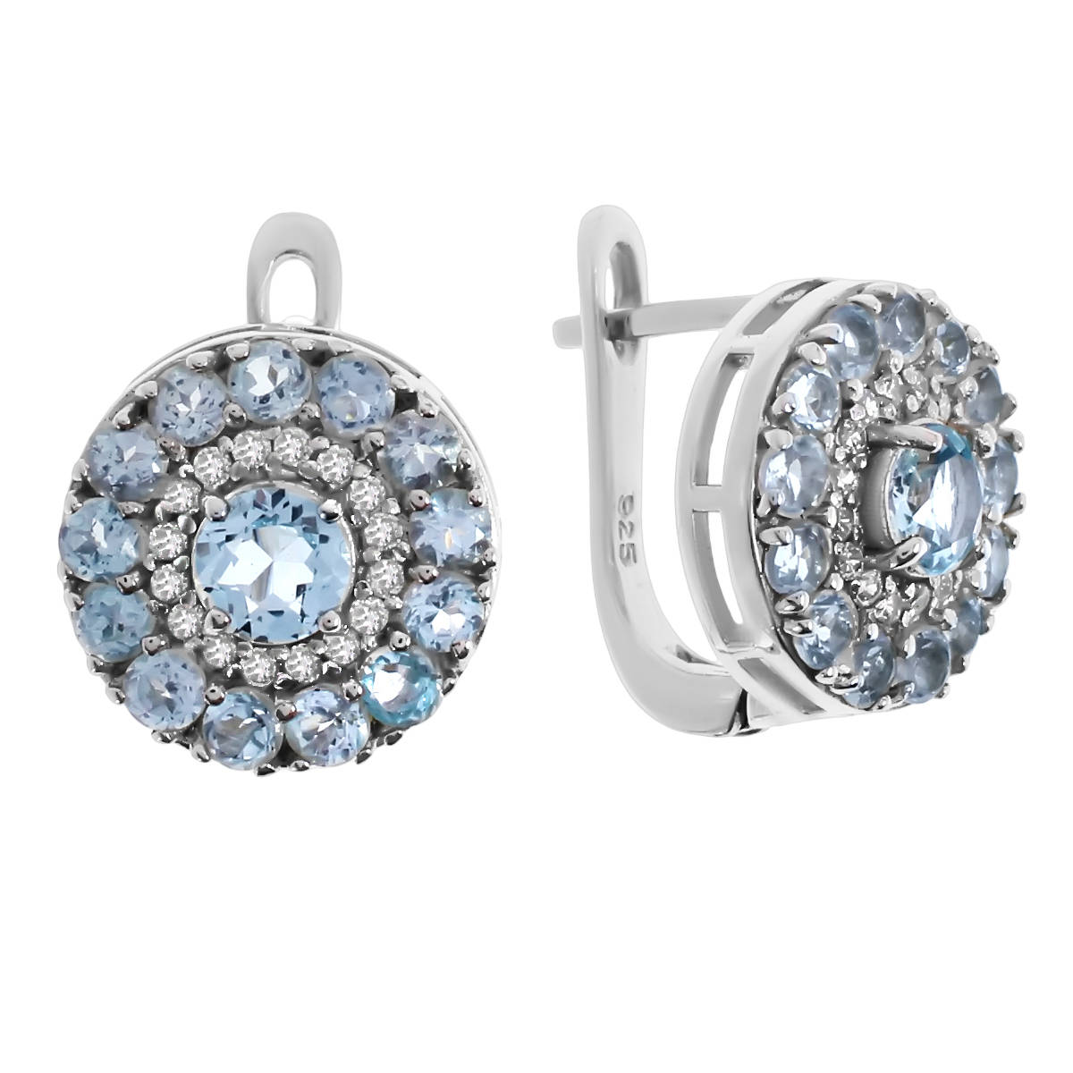 

Серьги из серебра Balex Jewellery 2405936188, топаз/фианит, 2405936188