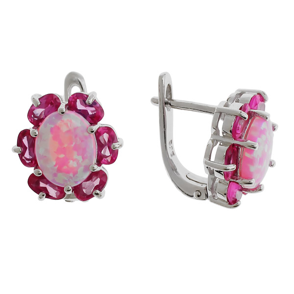 

Серьги женские из серебра Balex Jewellery 2405936567, опал/родолит