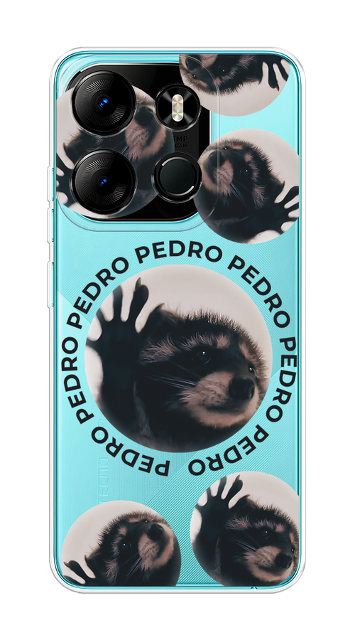 

Чехол на Tecno Spark Go 2023/Pop 7 Pro/Infinix Smart 7 "Pedro енот", Черный;бежевый;прозрачный, 3103750-1