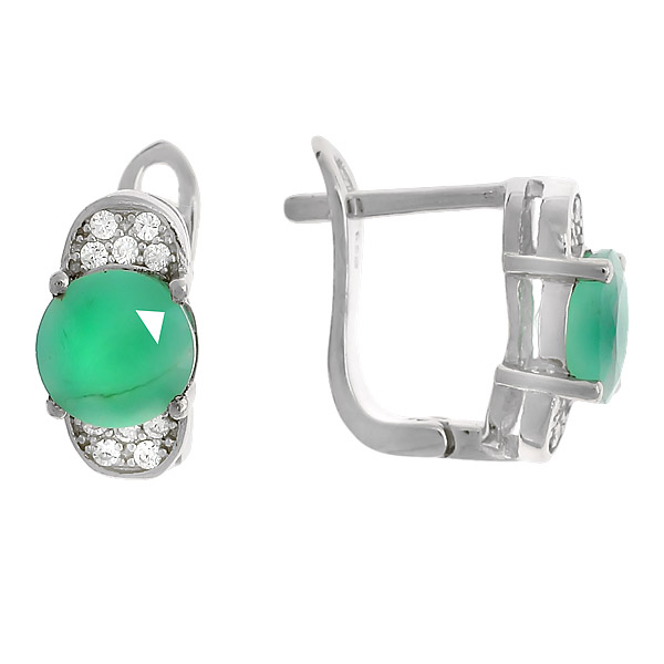 

Серьги женские из серебра Balex Jewellery 2405936609, изумруд/фианит
