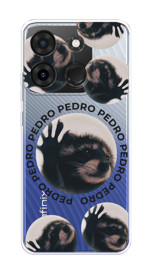 

Чехол на Infinix Smart 7 Plus "Pedro енот", Черный;бежевый;прозрачный, 3103950-1