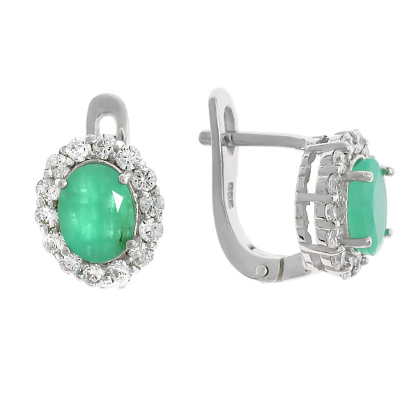 

Серьги женские из серебра Balex Jewellery 2405936612, изумруд/фианит, 2405936612