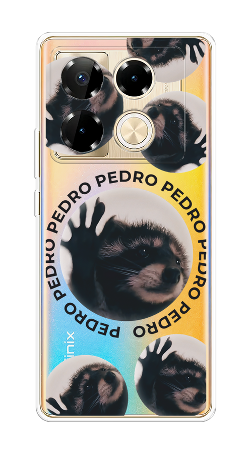 

Чехол на Infinix Note 40 Pro "Pedro енот", Черный;бежевый;прозрачный, 3105750-1