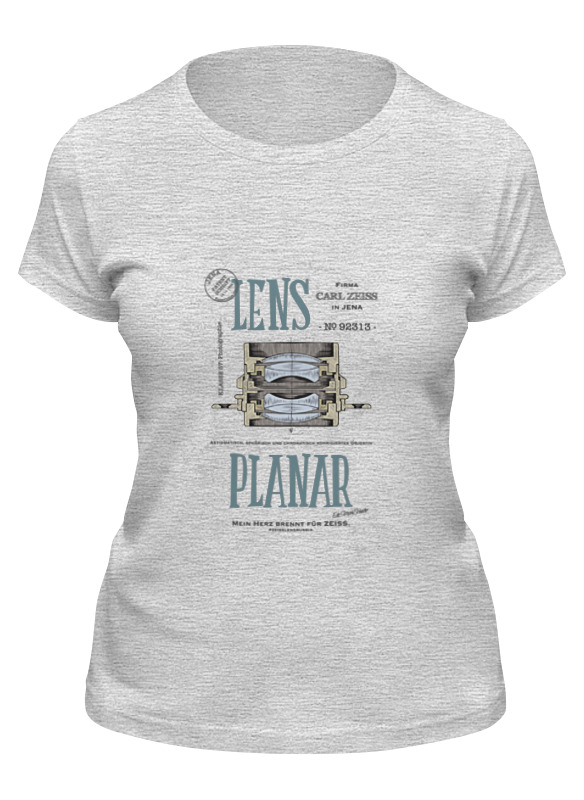 

Футболка женская Printio Lens planar серая L, Серый, Lens planar