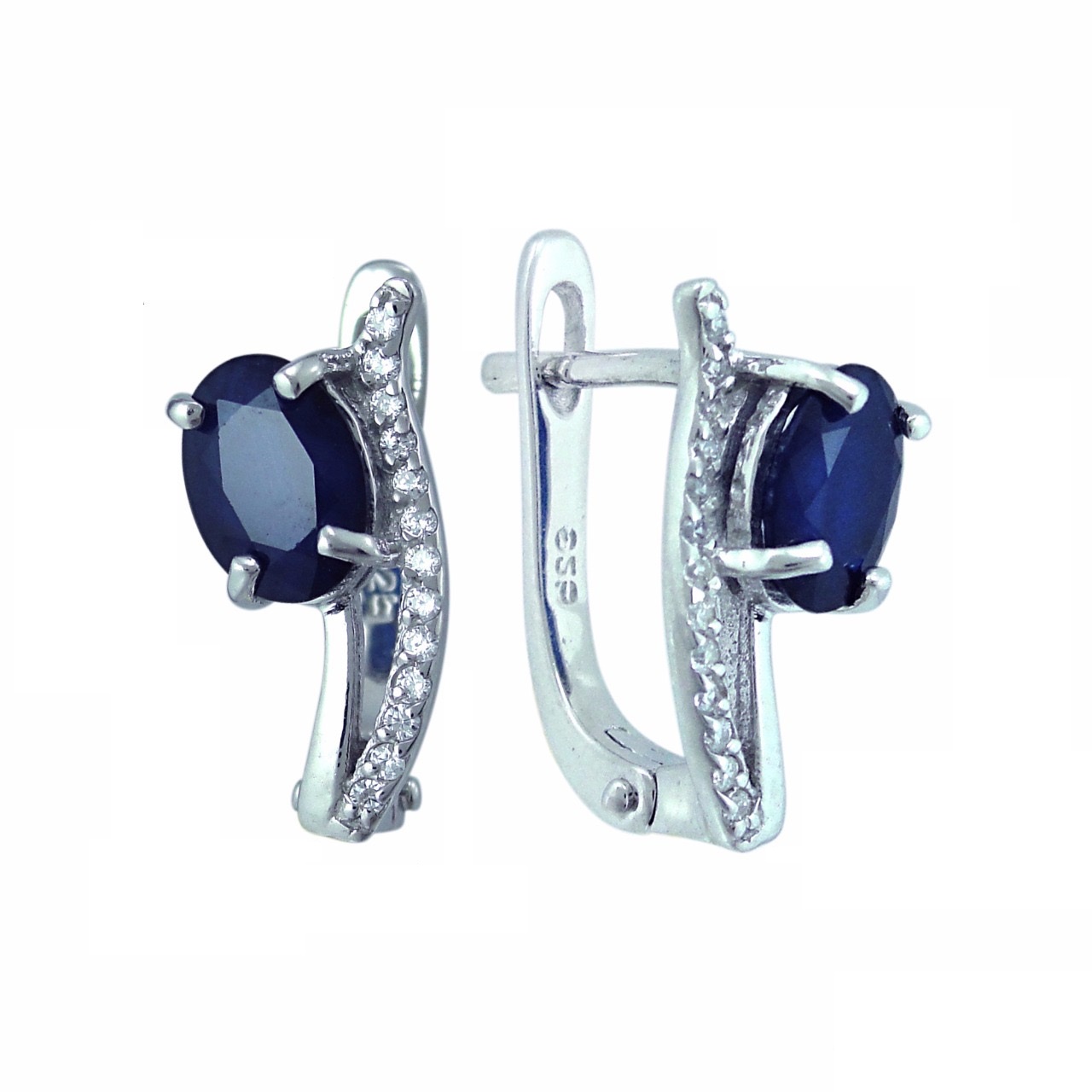 

Серьги женские из серебра Balex Jewellery 2405936861, сапфир/фианит