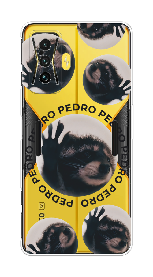 

Чехол на Xiaomi Poco F4/Redmi K40S "Pedro енот", Черный;бежевый;прозрачный, 315350-1