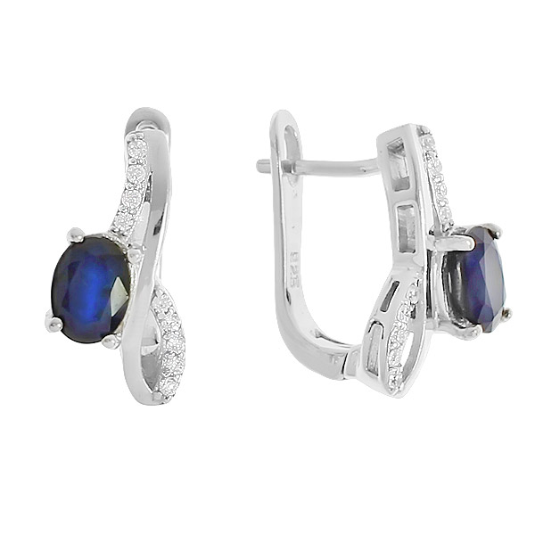 

Серьги женские из серебра Balex Jewellery 2405936953, сапфир/фианит