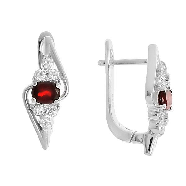 

Серьги из серебра Balex Jewellery 2405936976, гранат/фианит, 2405936976