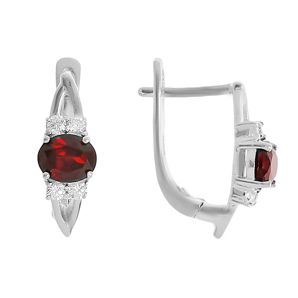 

Серьги женские из серебра Balex Jewellery 2405936980, гранат/фианит
