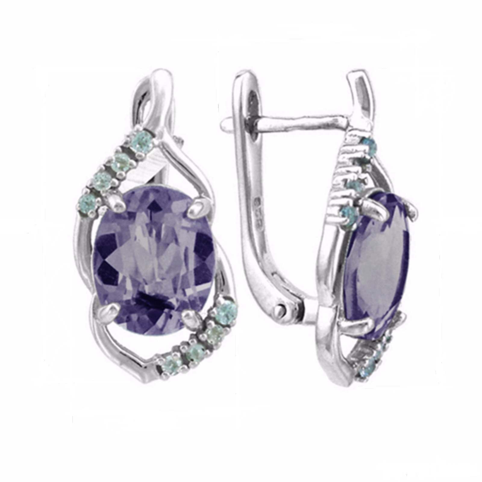 

Серьги женские из серебра Balex Jewellery 2405937035, александрит/фианит