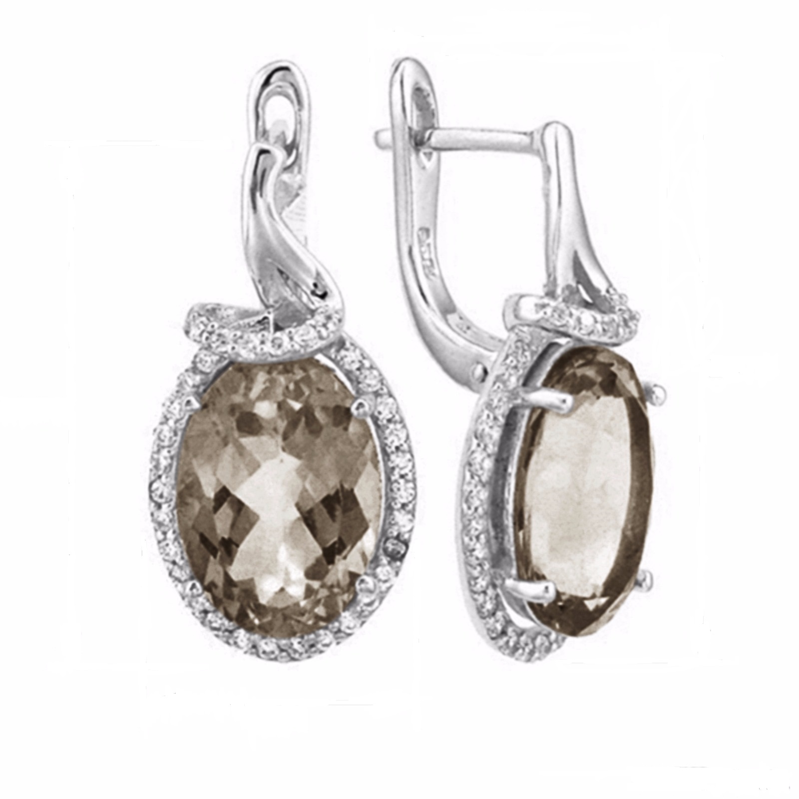 

Серьги женские из серебра Balex Jewellery 2405937048, раухтопаз/фианит, 2405937048