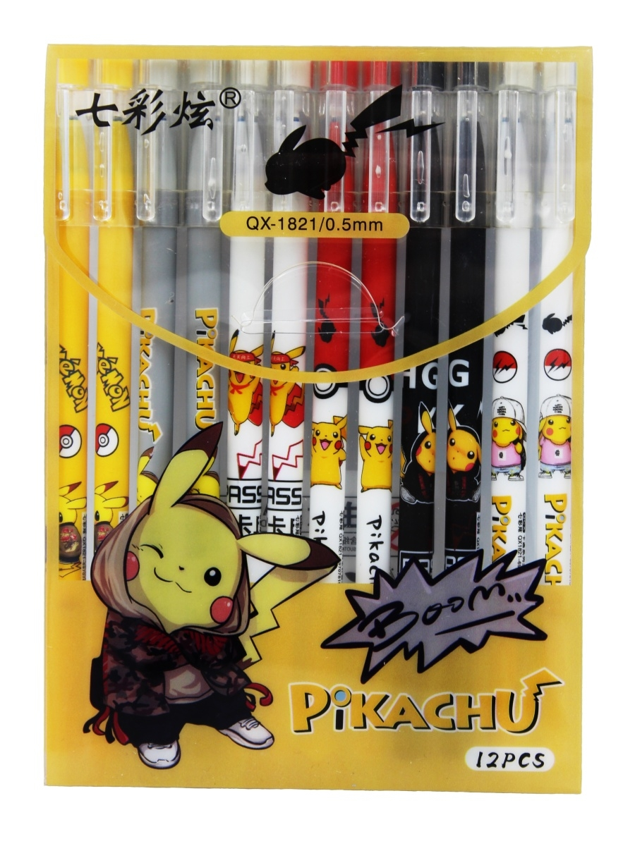 

Ручки гелевые со стираемыми чернилами Pikachu, упаковка 12 наборов, по 12 шт. в наборе, 14