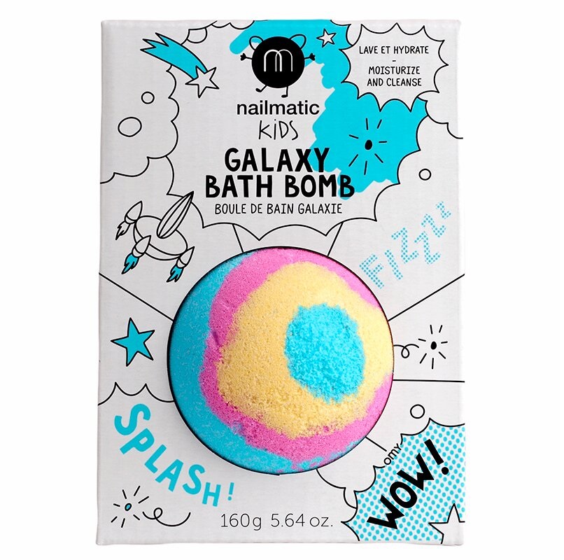 Нэйлматик Бомбочка для ванны Гэлакси (голубой, желтый, розовый) 160г нэйлматик бомбочка для ванны космик розовый пурпурный горошек 160г