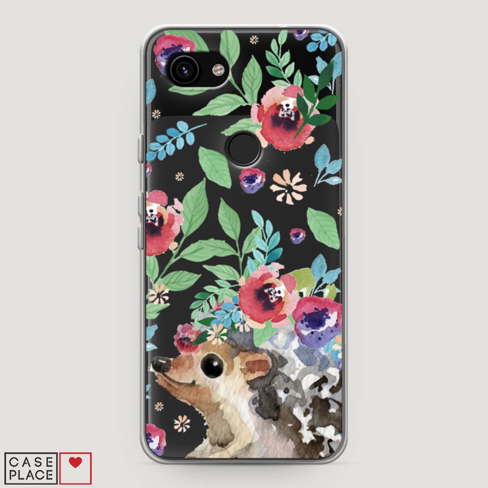 

Чехол Awog на Google Pixel 3a "Ежик в цветах акварель", Разноцветный, 270150-2
