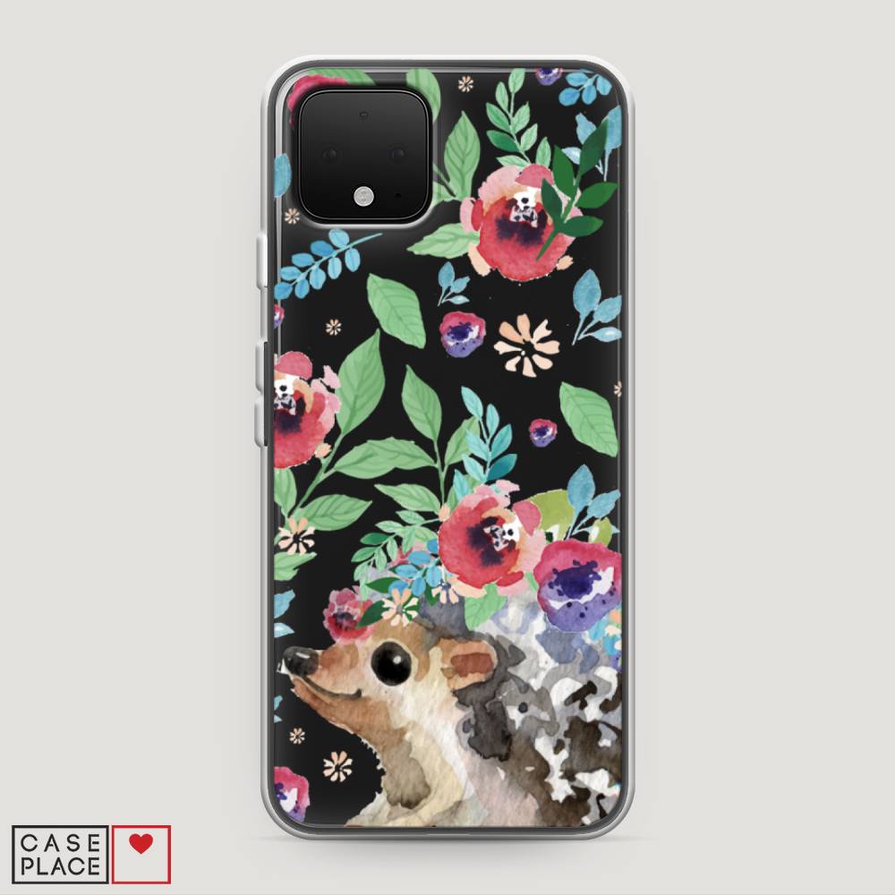 

Чехол Awog на Google Pixel 4 "Ежик в цветах акварель", Разноцветный, 270250-2