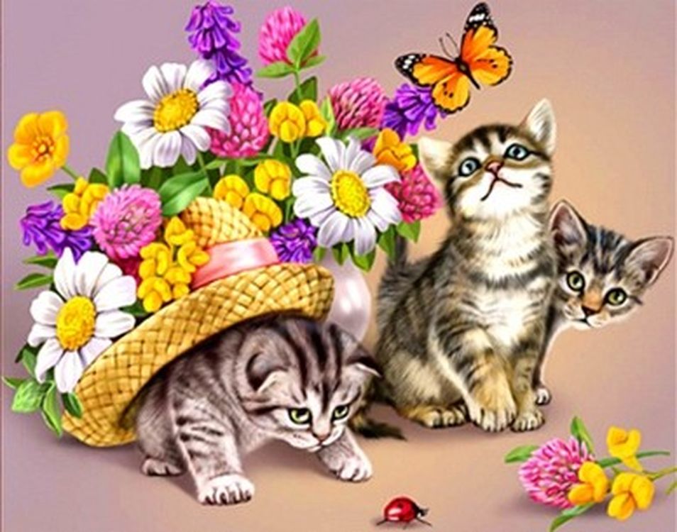 

Рисунок на ткани «Котята»