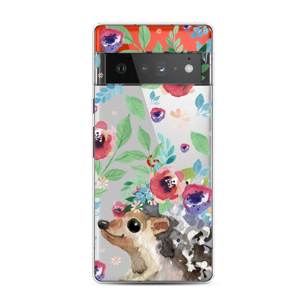 

Чехол Awog на Google Pixel 6 Pro "Ежик в цветах акварель", Разноцветный, 270950-2