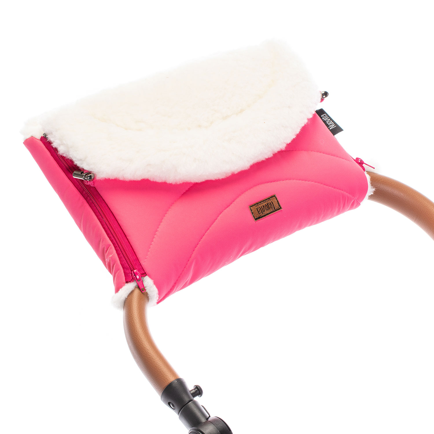 Муфта меховая для коляски Nuovita Tundra Bianco, цвет розовый