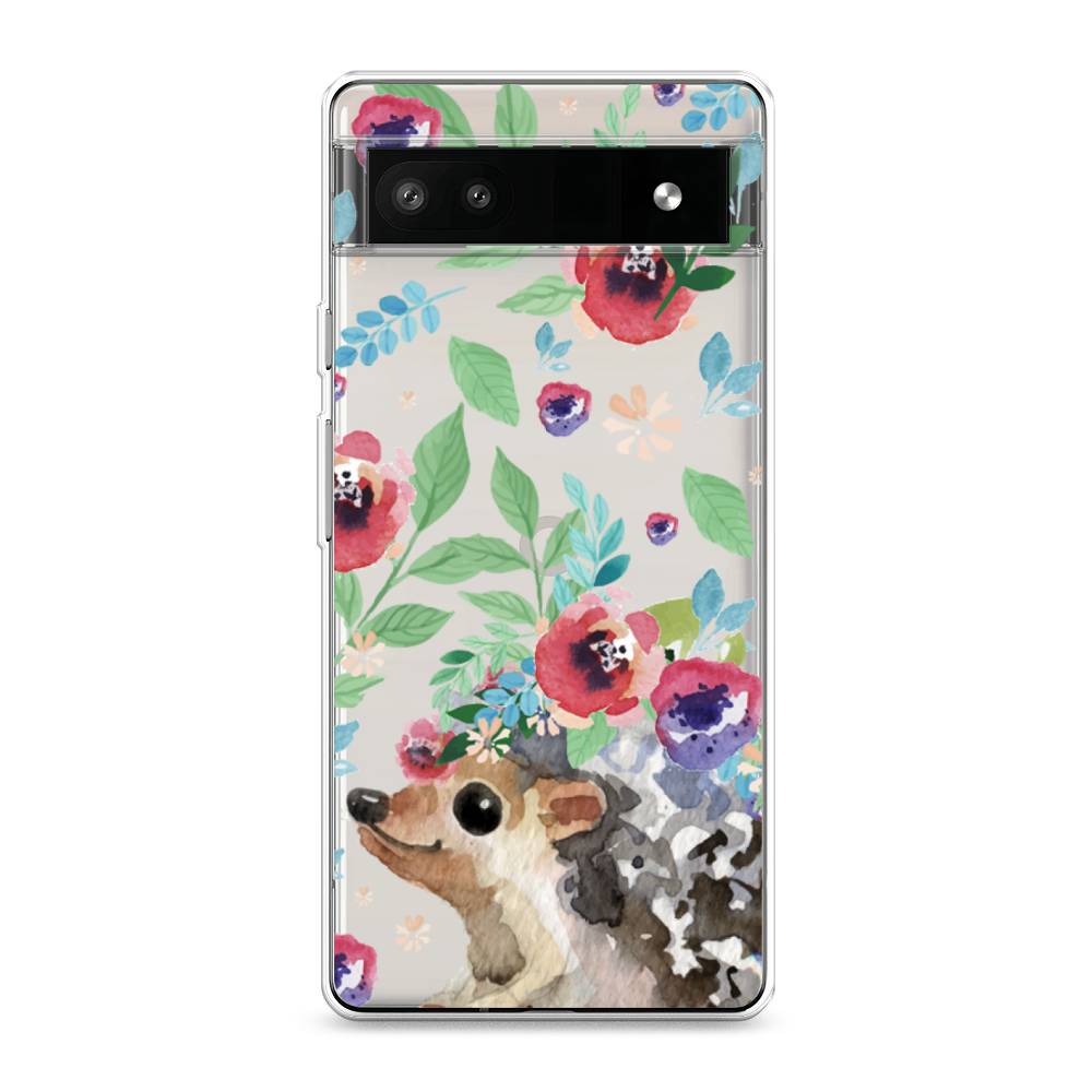 

Чехол Awog на Google Pixel 6A "Ежик в цветах акварель", Разноцветный, 271150-2