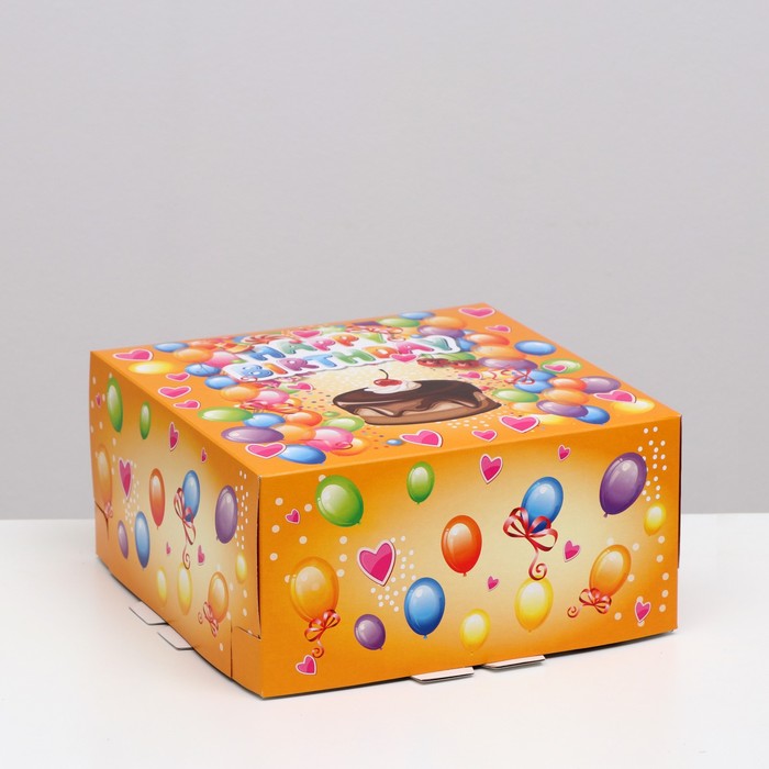 

Коробка UPAK LAND для торта Happy Birthday, 24 х 24 х 12 см, 1,5 кг5 шт., Разноцветный