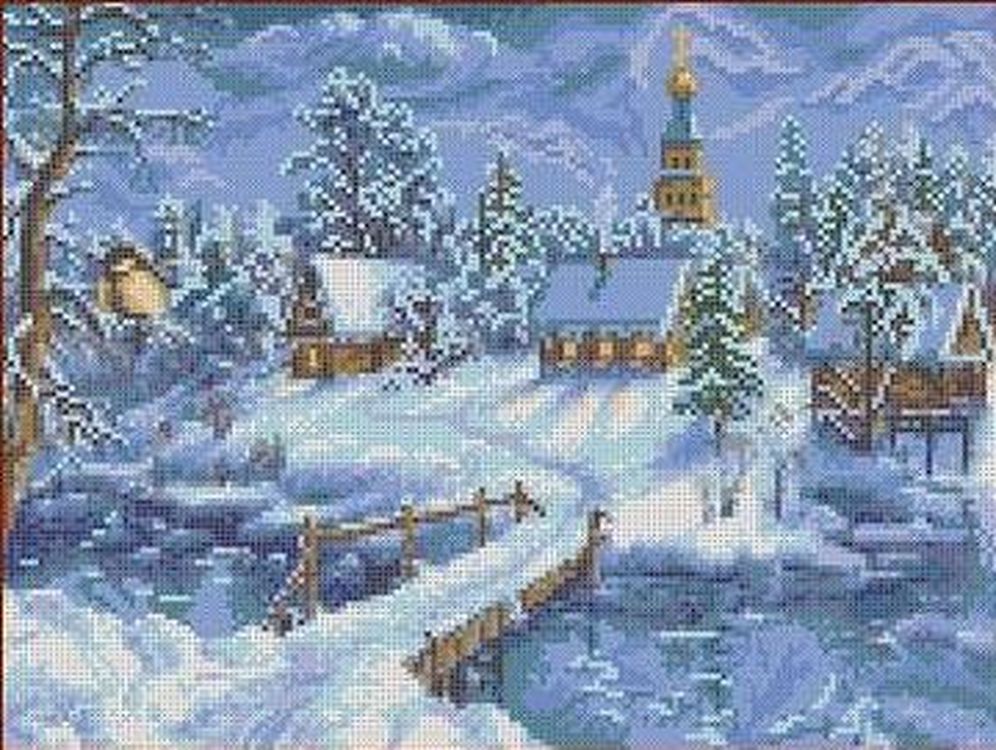 

Рисунок на ткани «Зимний вечер»