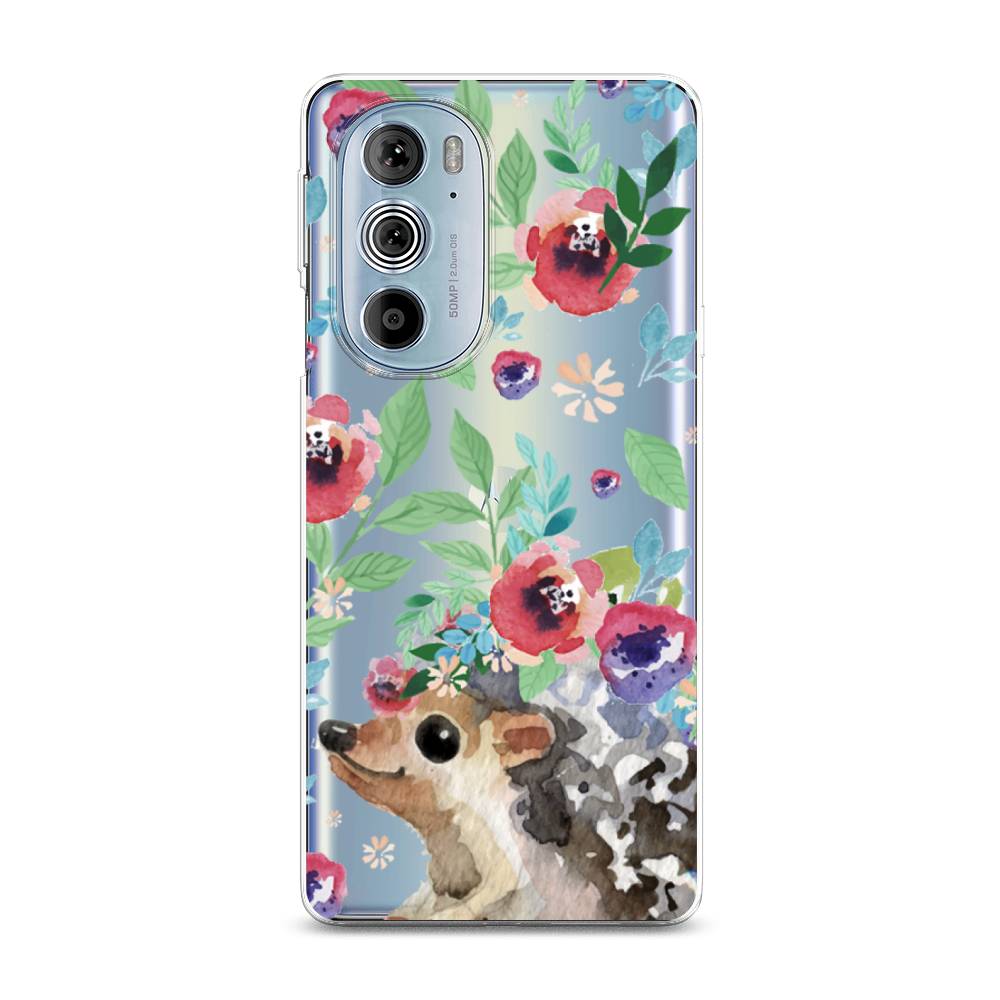 

Чехол Awog на Motorola Edge 30 Pro "Ежик в цветах акварель", Разноцветный, 243350-2