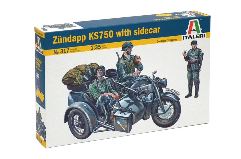 

Сборная модель Italeri 1/35 ZUNDAPP KS750 WITH SIDECAR 0317