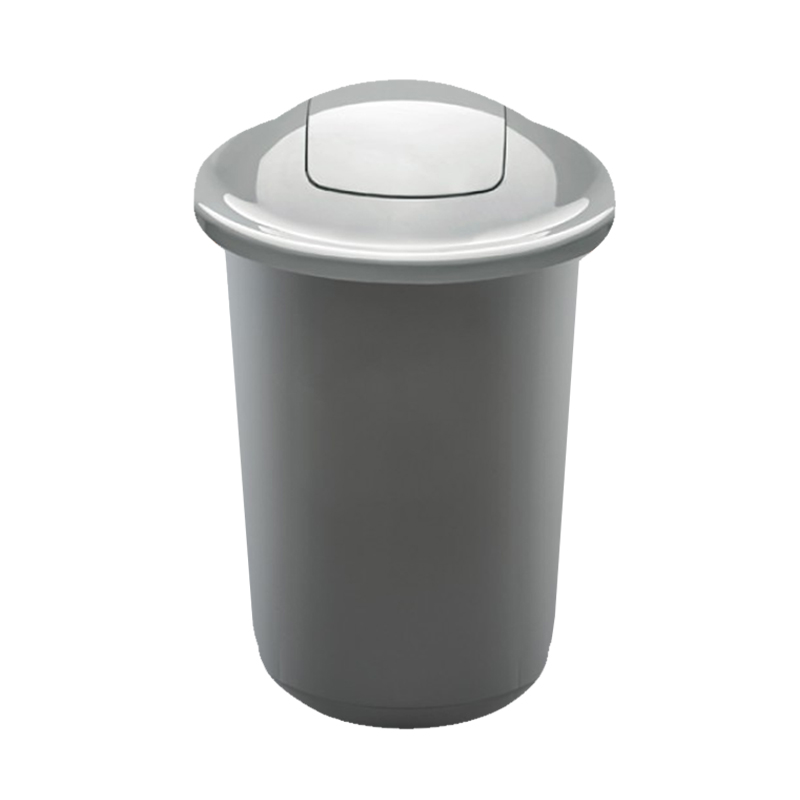 Ведро для мусора 50 л Plafor Top bin серебряное с плавающей крышкой