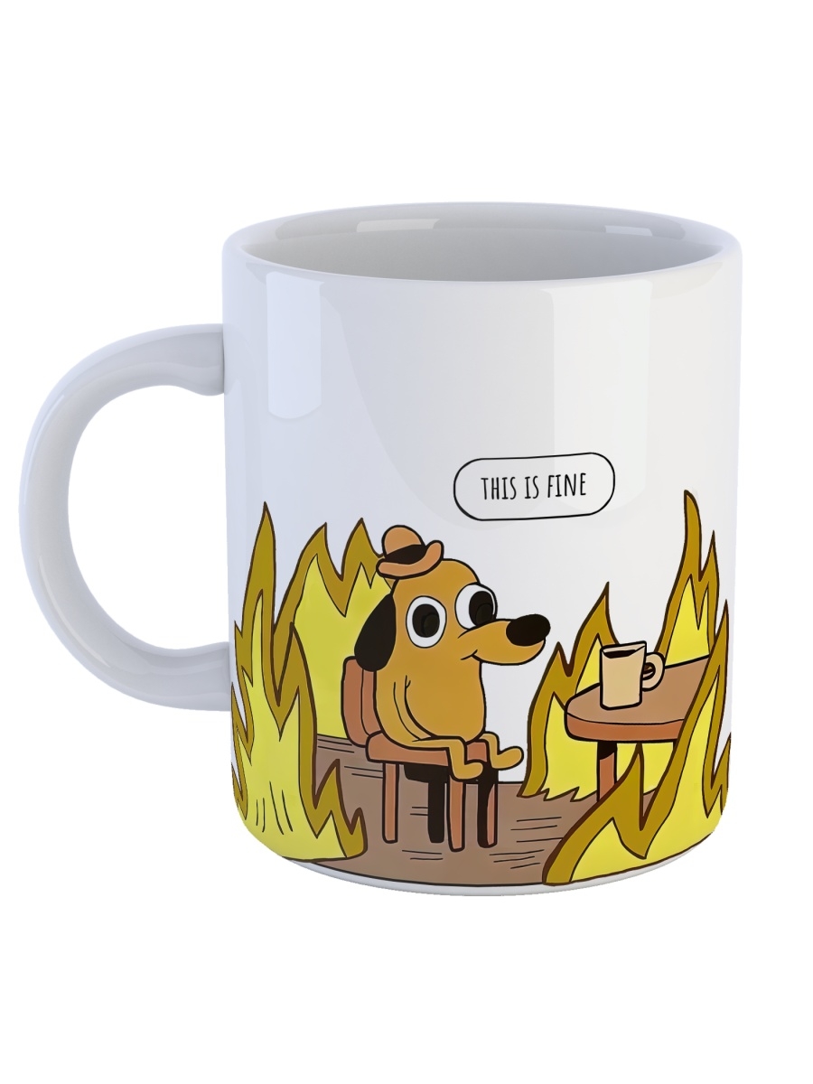 фото Кружка сувенирshop собака "this is fine / все хорошо" 330 мл