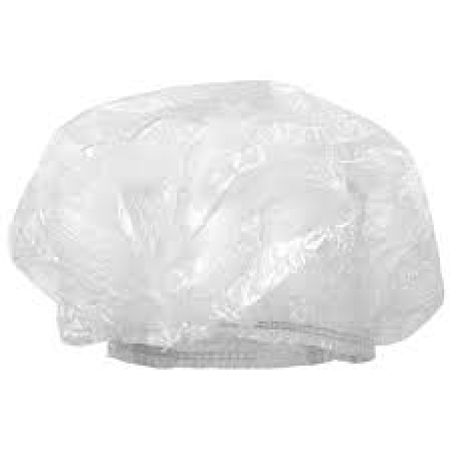 Шапочка для душа одноразовая (50 шт) цвет прозрачный белая шапочка шарлотка