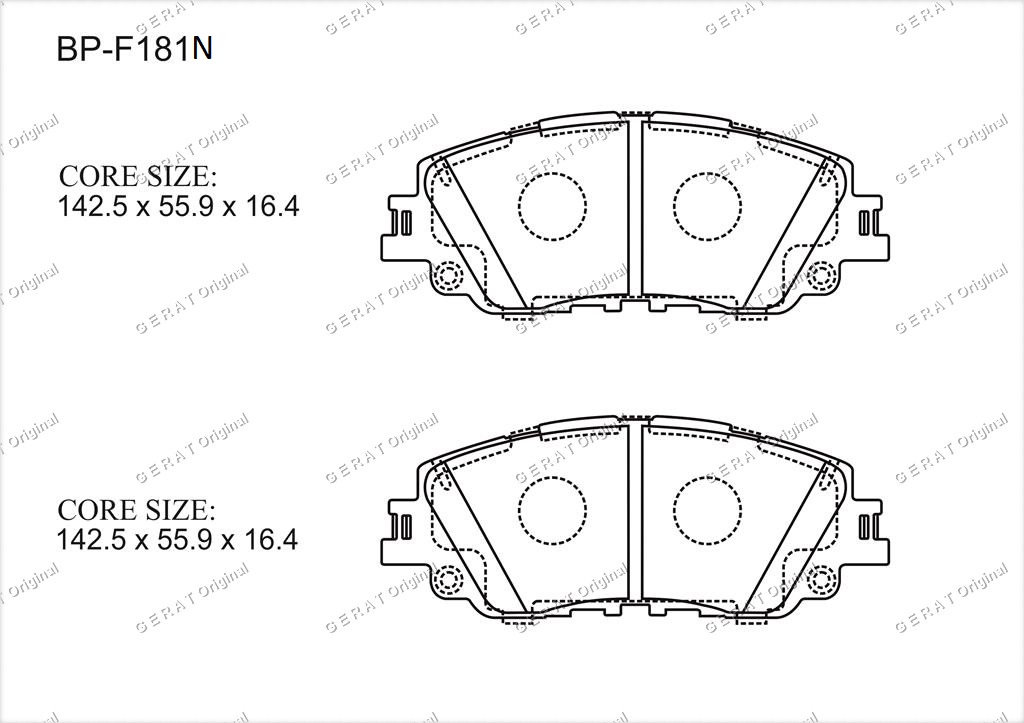 Тормозные колодки Gerat BP-F181N Normal передние