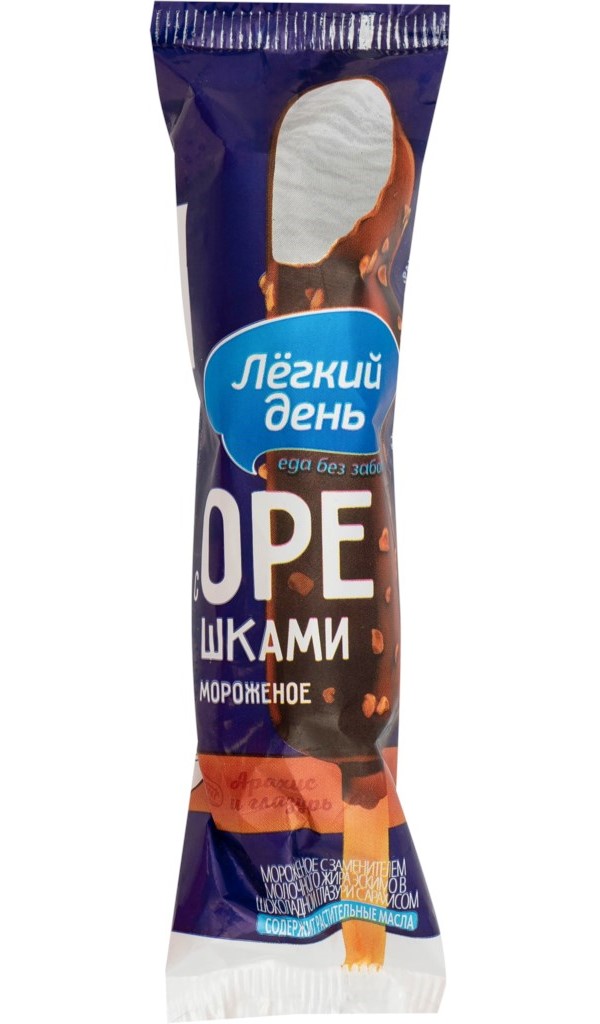 

Мороженое пломбир Легкий день ванильное в шоколадной глазури с орешками СЗМЖ 50 г
