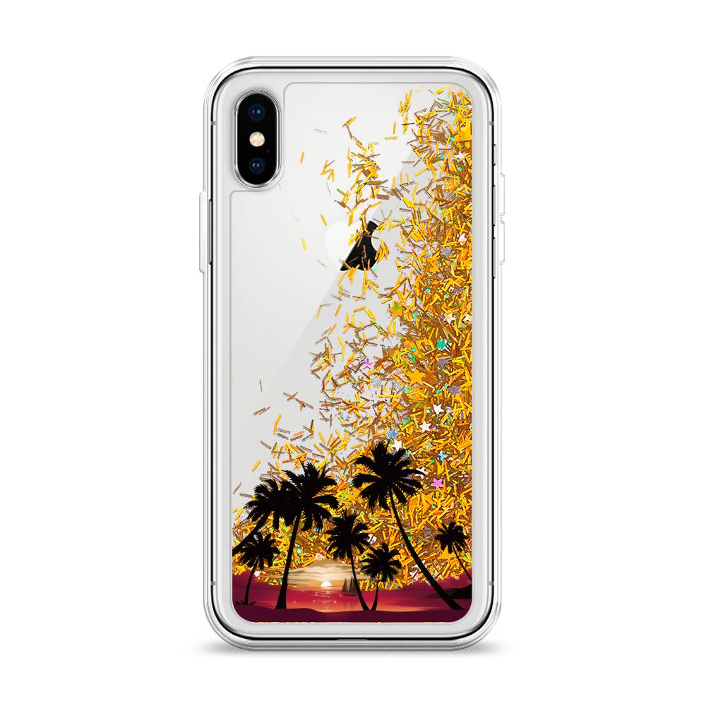 

Чехол Awog на Apple iPhone XS (10S) / Айфон XS (10S) "Закат и пальмы", 11890-1
