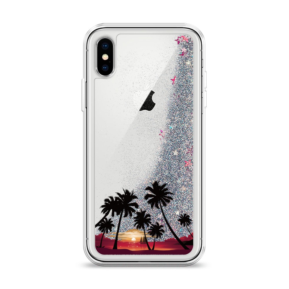 

Чехол Awog на Apple iPhone XS (10S) / Айфон XS (10S) "Закат и пальмы", Разноцветный, 11891-1