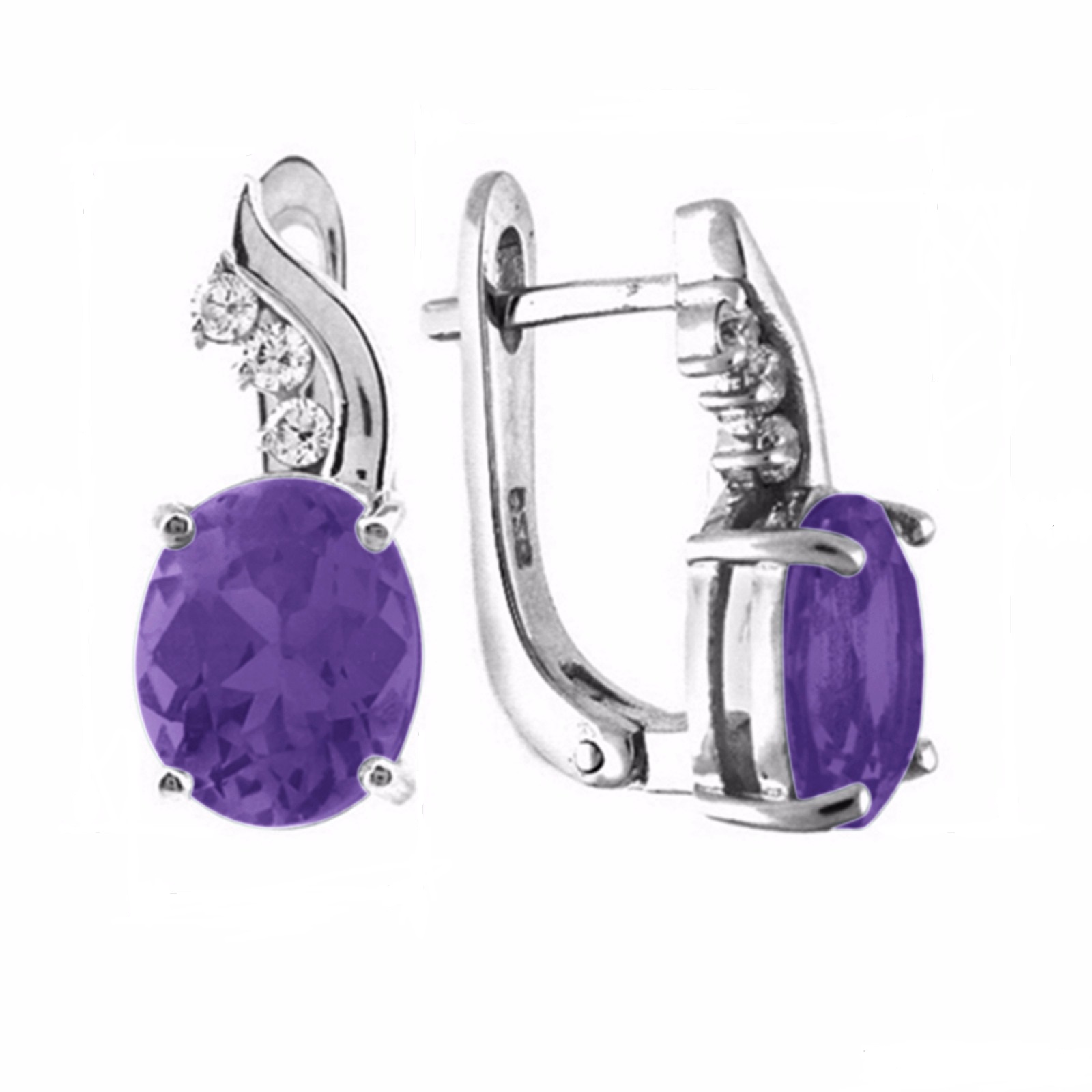 

Серьги из серебра Balex Jewellery 2405937072, аметист/фианит