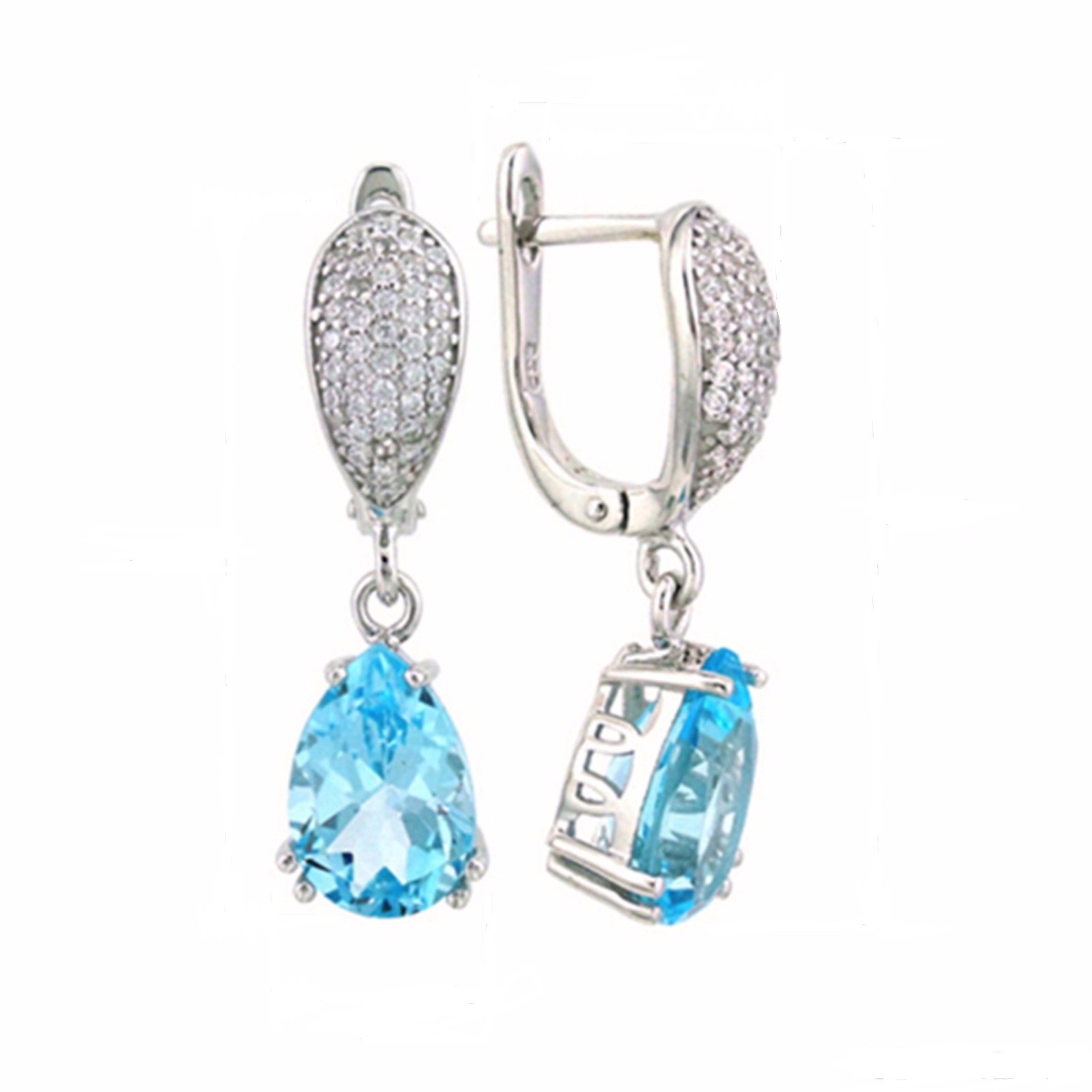 

Серьги женские из серебра Balex Jewellery 2405937075, топаз/фианит