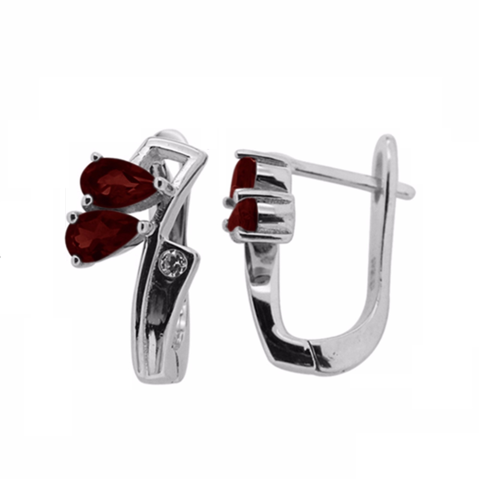 

Серьги из серебра Balex Jewellery 2405937083, гранат/фианит, 2405937083