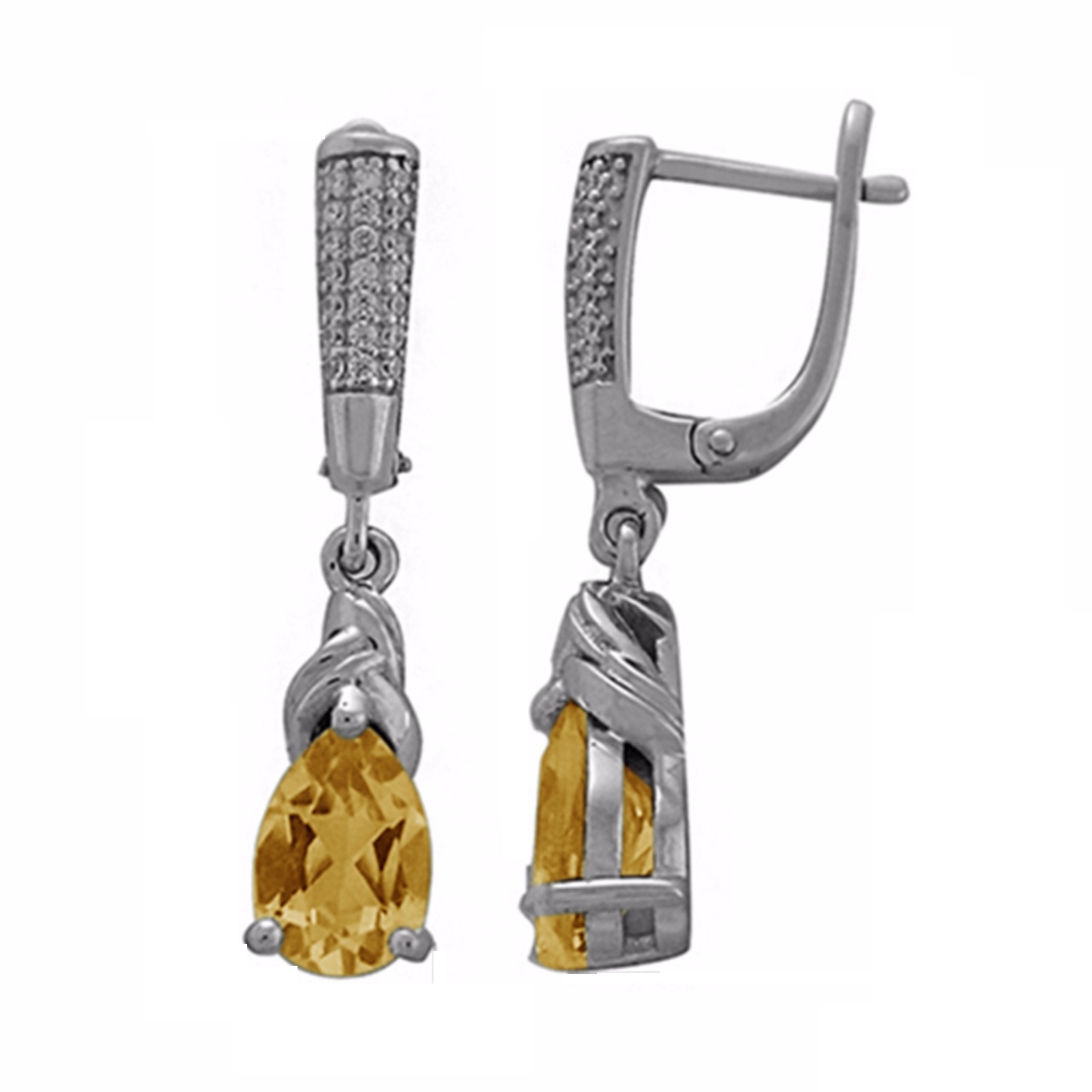 

Серьги из серебра Balex Jewellery 2405937086, цитрин/фианит, 2405937086