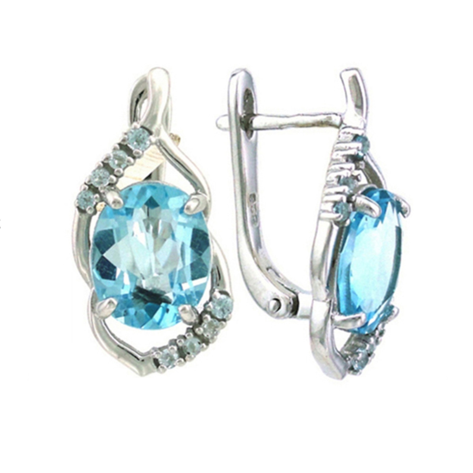 

Серьги женские из серебра Balex Jewellery 2405937093, топаз/фианит, 2405937093