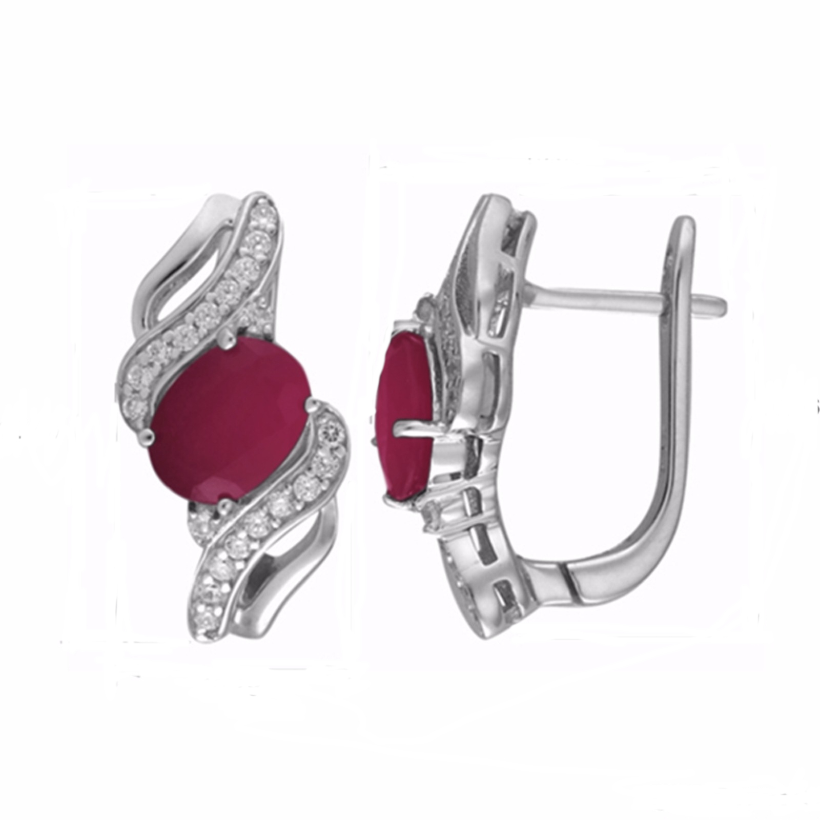 

Серьги из серебра Balex Jewellery 2405937097, рубин/фианит, 2405937097