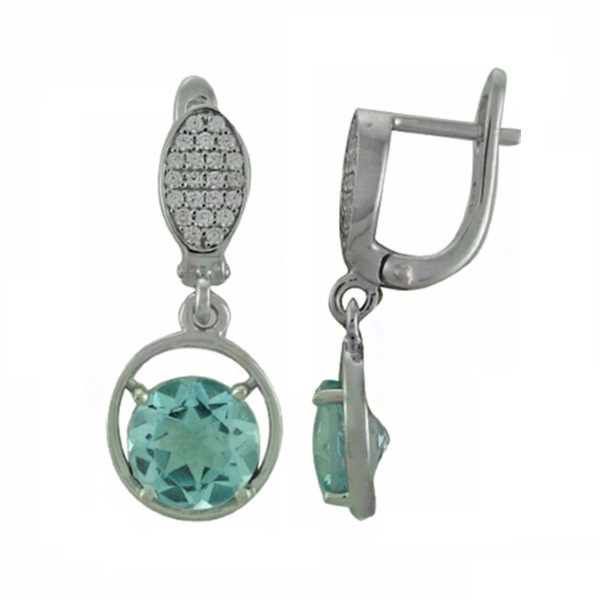 

Серьги подвески из серебра Balex Jewellery 2405937102, топаз/фианит, 2405937102