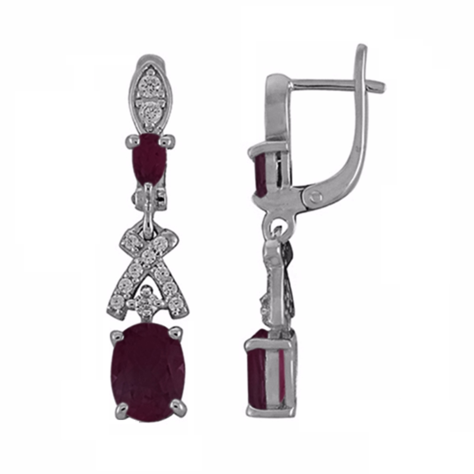 

Серьги женские из серебра Balex Jewellery 2405937114, рубин/фианит, 2405937114