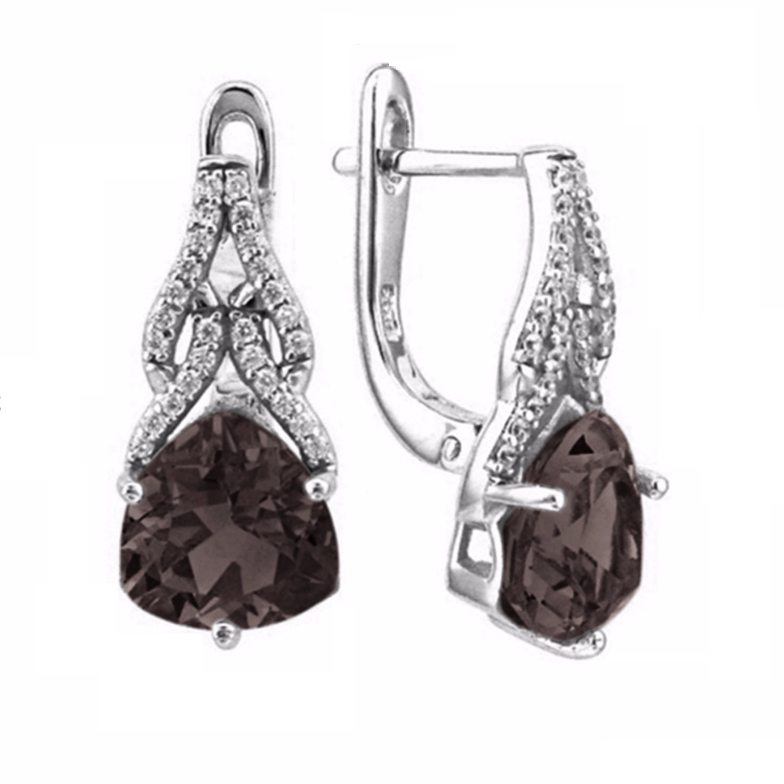 

Серьги из серебра Balex Jewellery 2405937118, раухтопаз/фианит, 2405937118