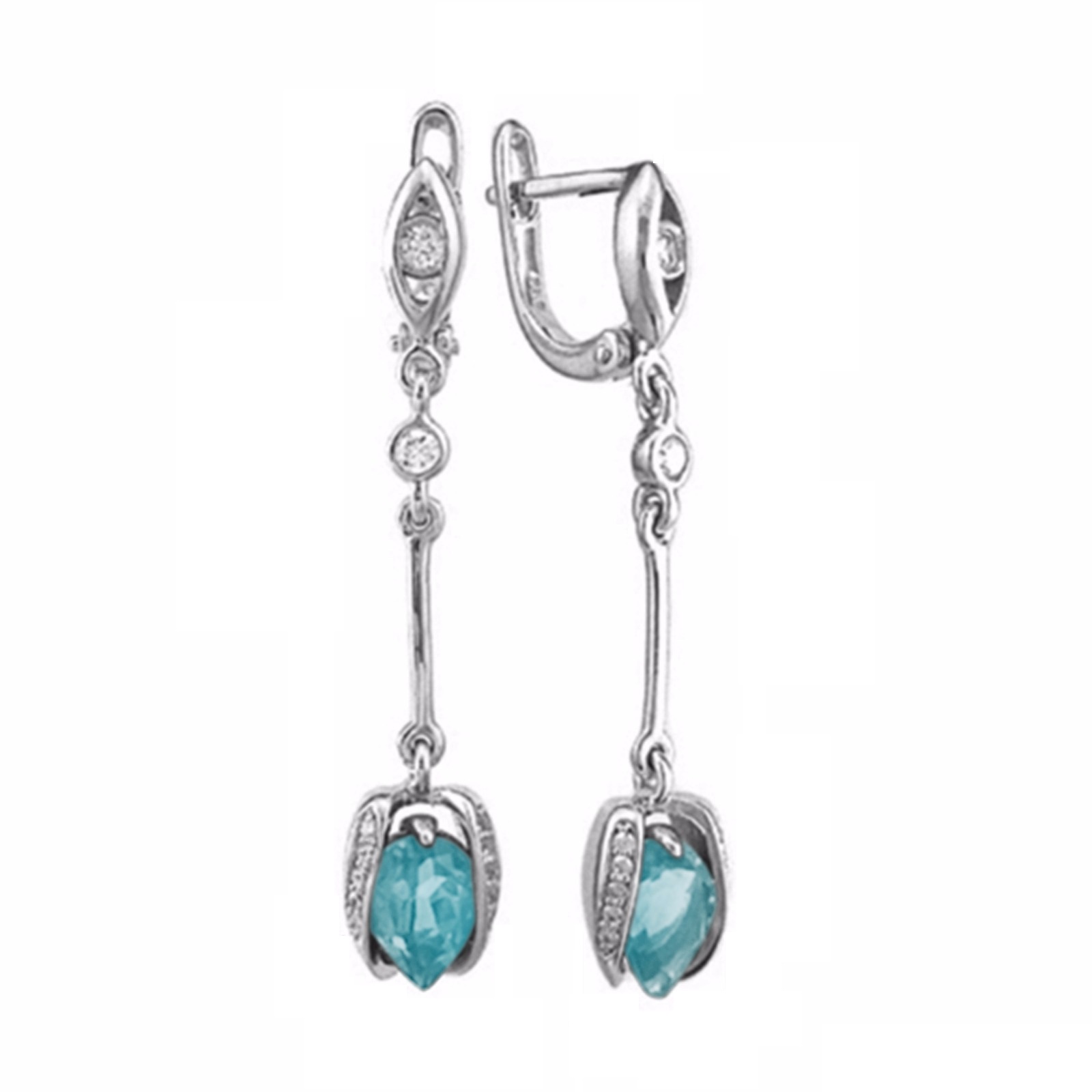 

Серьги из серебра Balex Jewellery 2405937129, топаз/фианит