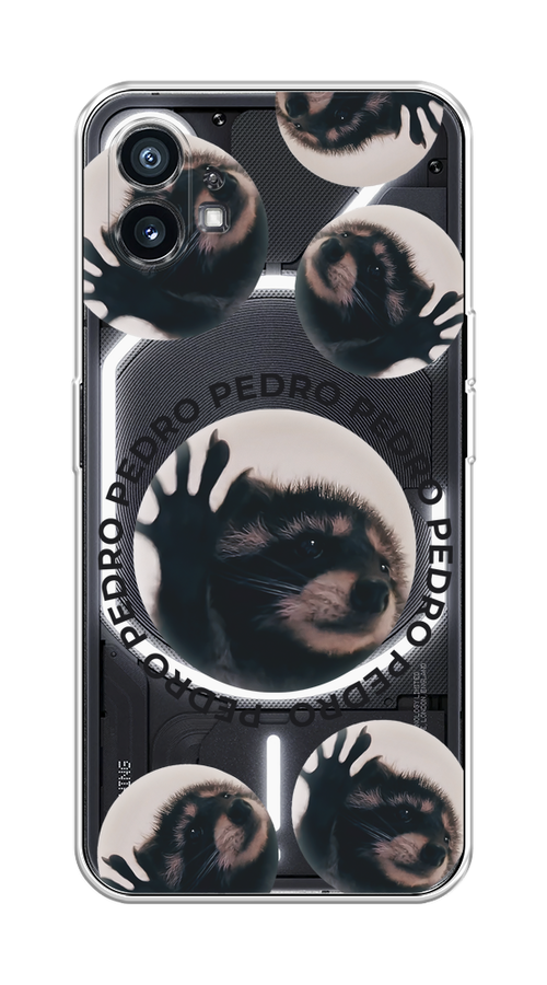

Чехол на Nothing Phone (1) "Pedro енот", Черный;бежевый;прозрачный, 3300150-1